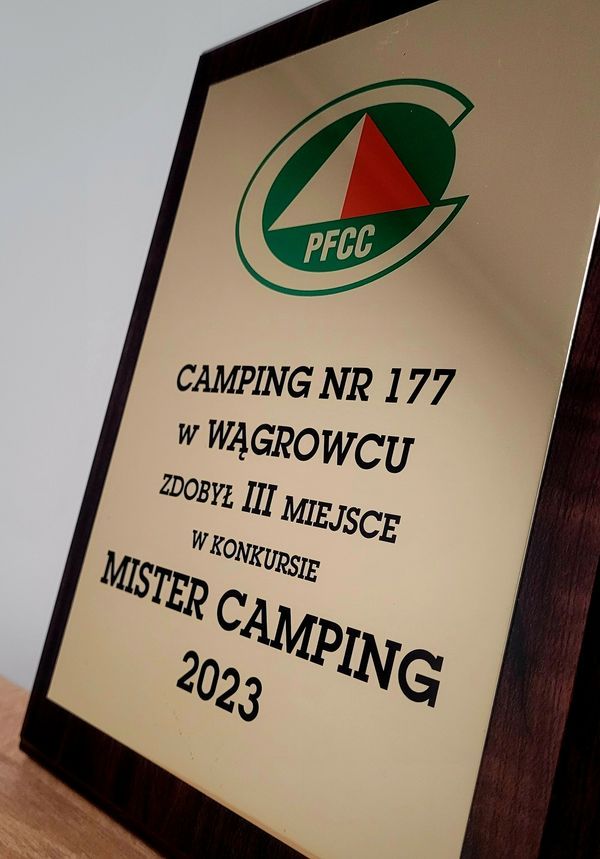 Zdjęcie okolicznościowego dyplomu z informacją o trzecim miejscu w konkursie Mister Camping 2023